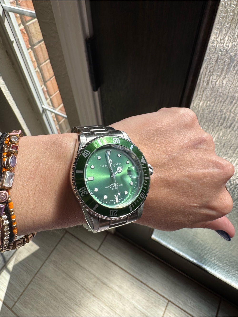 Classic Green Dial Stainless Steel Men’s Watch